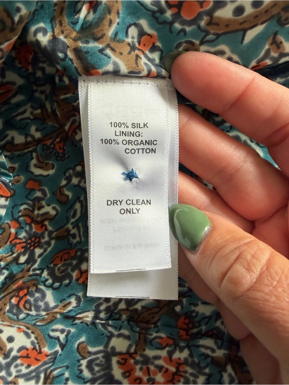 Emerson Fry India Collection "Isla" 100% Silk Teal Rust Paisley Peasant Top - Picture 12 of 15